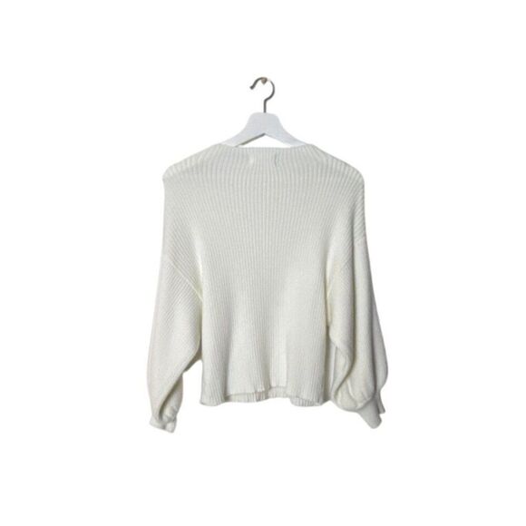 Line + Dot Womens Ribbed Knit Cream Sweater XS - Picture 3 of 7